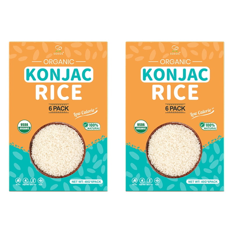 Soeos Organic Dried Konjac Rice 40G*6Pack, 2 Packs, Total of 80g ...