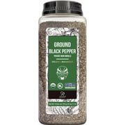 Soeos Organic Black Pepper Ground Fine 18oz (510g), Non-GMO, Freshly Packed, Fine Ground Black Peppercorns Powder for Refill.