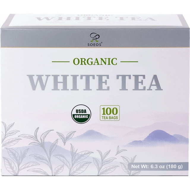 Soeos Organic White Tea Bags, Light and Refreshing Floral Flavor, Hot ...