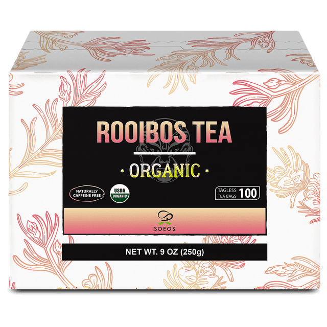 Soeos Rooibos Tea, Rooibos Tea Organic, Rooibos Tea Bags (100 Count