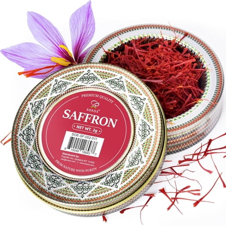 Soeos Saffron, Deep Red Saffron Threads, Flavorful and Aromatic, 2g