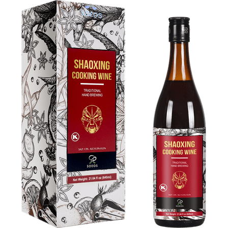 Soeos Shaoxing Rice Cooking Wine, Shaoxing Wine, Chinese Cooking Wine, Rice Cooking Wine, 640ml (Regular, 1 Pack)