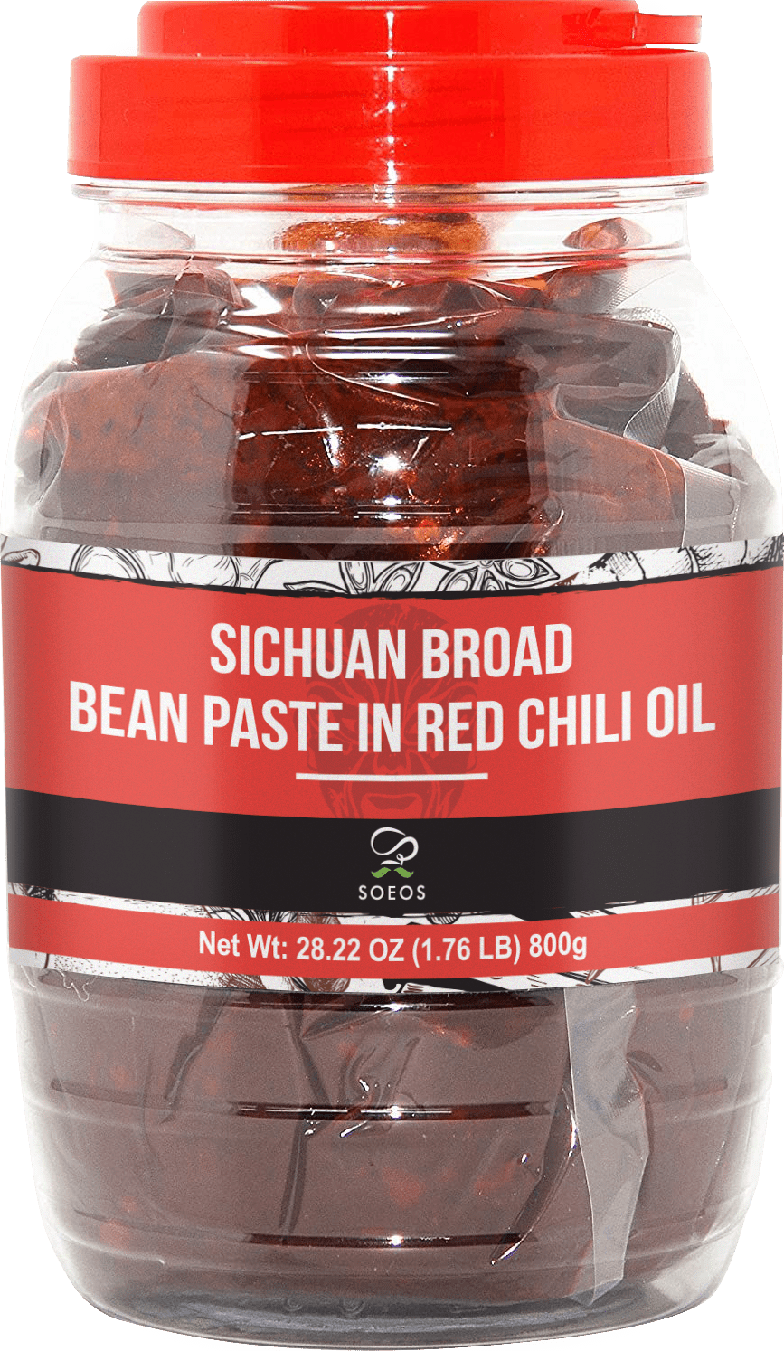 Soeos Sichuan Broad Bean Paste with Chili Oil 28.22oz (800g), Pixian