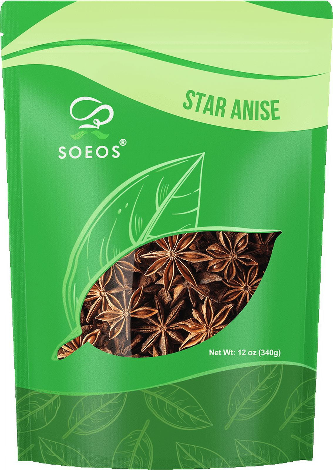Soeos Star Anise 12 oz (340g), Authentic Star Anise