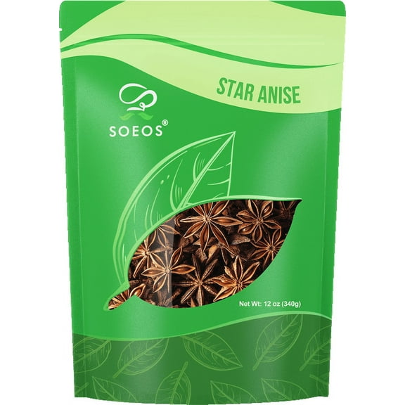 Soeos Star Anise 12 oz (340g), Authentic Star Anise