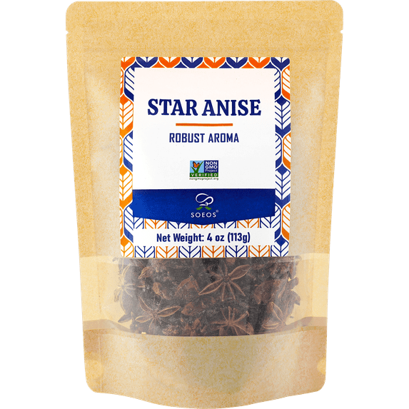 Soeos Star Anise Whole Pods Chinese Anise Estrella Spice 3.98oz