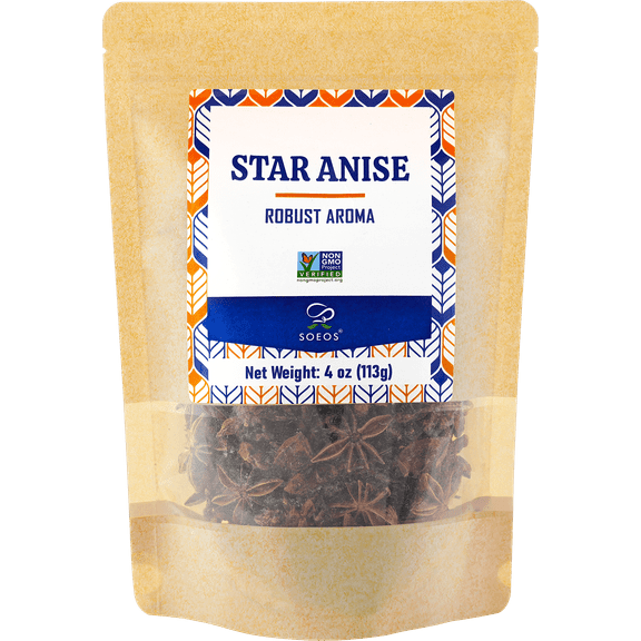 Soeos Star Anise Whole Pods Chinese Anise Estrella Spice 3.98oz