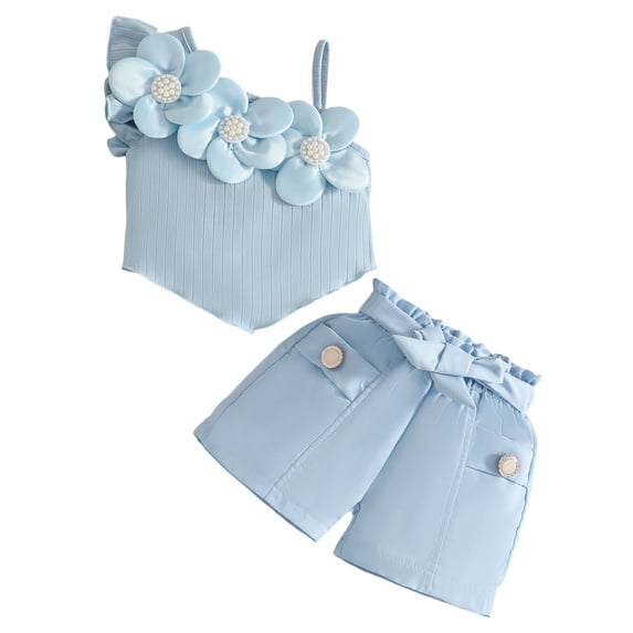 Soepste 24 Months Girls Clothes Baby Girl Set Toddler Girl Outfits Baby Girl Summer Clothes Sleeveless Tops And Shorts Clothing Sets