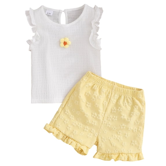 Soepste 3T Girls Clothes Toddler Clothes For Girls Toddler Girl Outfits Baby Girl Summer Clothes Sleeveless Tops And Shorts Clothing Sets