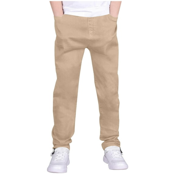 Soepste Boys Size 8 Pants Boys Clothes Size 10 Boy'S Active Athletic Casual Jogger Sweatpants With Pockets Khaki 11-12 Years