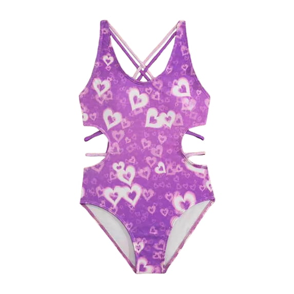 Soepste Girl Swimsuits Girls Bathing Suits Size 10-12 Girl Swimsuit One Piece Bathing Suit For Girls Solid Color Straps Padded Swimwear