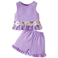 thumbnail image 1 of Soepste Girls Sets Girls 2 Piece Outfits Toddler Girls Summer Outfit Top And Shorts Clothing Set, 1 of 7