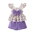 thumbnail image 1 of Soepste Girls Spring Outfits Toddler Girl Outfits 3T Toddler Girls Summer Outfit Top And Shorts Clothing Set, 1 of 7