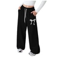 thumbnail image 1 of Soepste Girls Wide Leg Pants Girls Clothes Size 12 Girls Bowknot Sweatpants Baggy Wide Leg Sweat Pants Teen With Pockets Mid Rise Casual Kids, 1 of 4
