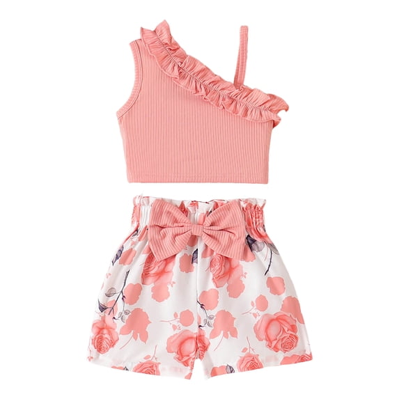 Soepste Kids Clothes Girls Girls Two Piece Outfits Toddler Girls Summer Outfit Top And Shorts Clothing Set