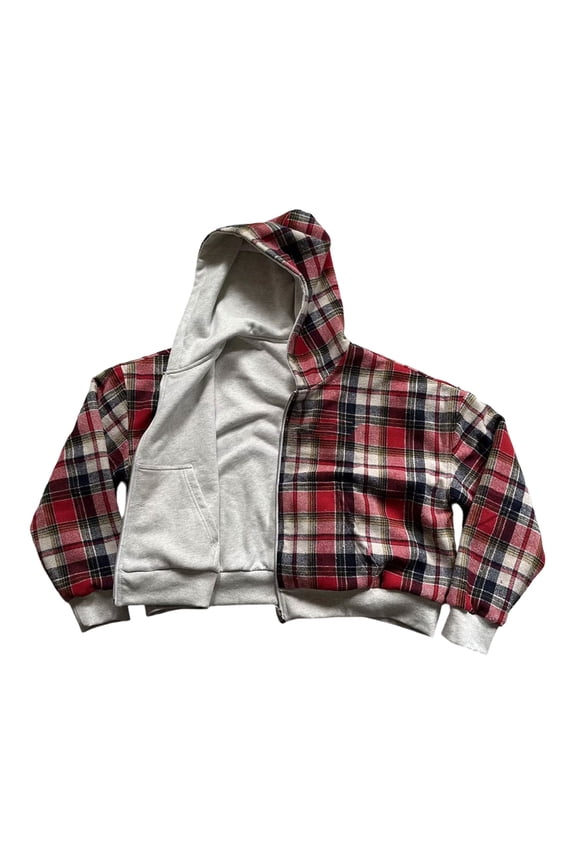 Men Full Zip Cropped Hooded Jacket Face Cover Loose Outerwear Streetwear Coat for Winter S
