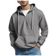 thumbnail image 1 of Soepste Sweatshirts For Men Big And Tall Hoodies For Men Mens Hoodies Pullover Quarter Zip Casaul Long Sleeve Drawstring Waffle Knit Hooded Sweatshirt With Pocket XL, 1 of 5