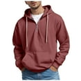 thumbnail image 1 of Soepste Sweatshirts For Men Zip Up Hoodie Men Quarter Zip Hoodie Men Mens Shirts Long Sleeve Waffle Solid Color Sweatshirt 1/4 Zip Pullover With Pockets L, 1 of 5