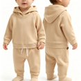 thumbnail image 1 of Soepste Toddler Baby Boy Hoodie Sweatshirt Drawstring Jogger Pants 2‑Pcs Outfit Long Sleeve Suit, 1 of 9