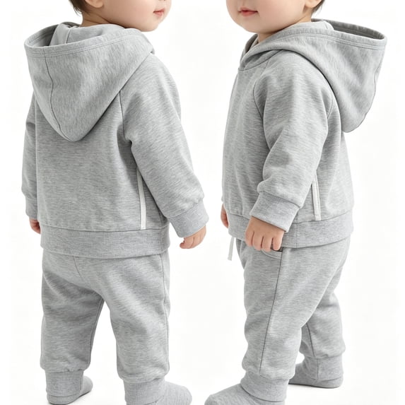 Soepste Toddler Baby Boy Hoodie Sweatshirt Drawstring Jogger Pants 2‑Pcs Outfit Long Sleeve Suit