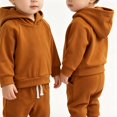thumbnail image 1 of Soepste Toddler Baby Boy Hoodie Sweatshirt Drawstring Jogger Pants 2‑Pcs Outfit Long Sleeve Suit, 1 of 9
