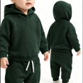 thumbnail image 1 of Soepste Toddler Baby Boy Hoodie Sweatshirt Drawstring Jogger Pants 2‑Pcs Outfit Long Sleeve Suit, 1 of 9