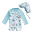 thumbnail image 1 of Soepste Toddler Boy Bathing Suit Toddler Bathing Suit Toddler Boy Rash Guard Swimsuit Long Sleeve One Piece Zipper Swimwear Sunsuit Infant Bathing Suit Beachwear, 1 of 8