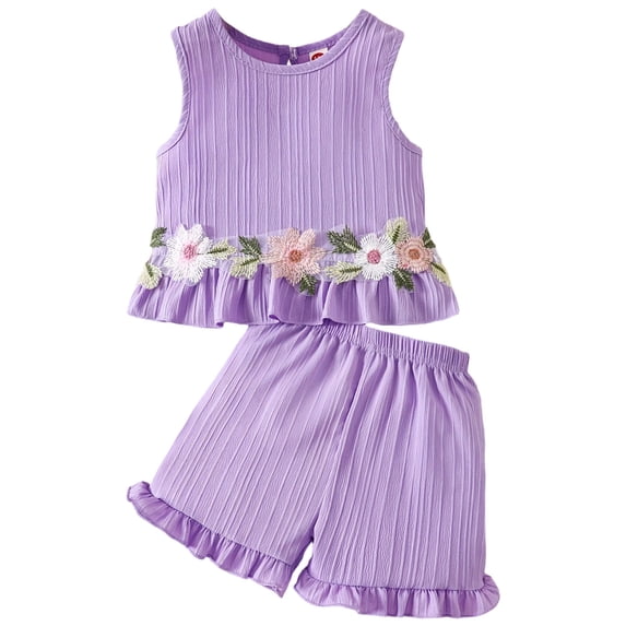 Soepste Toddler Girl Sets 3T Girl Clothes Toddler Girls Summer Outfit Top And Shorts Clothing Set