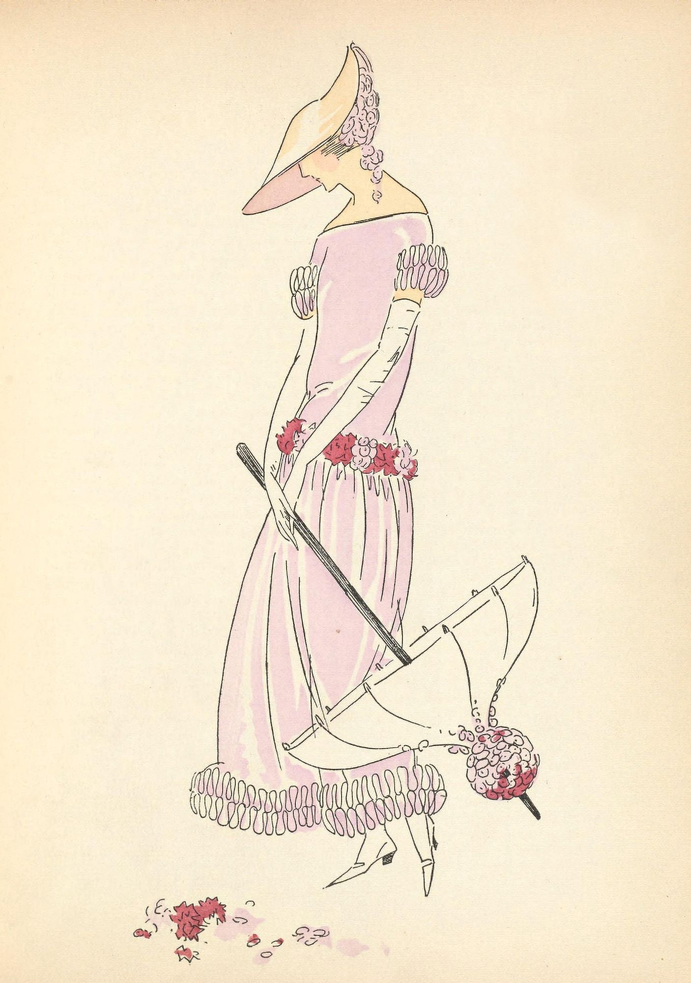 Soeurs David Gazette du Bon Ton 1921 Summer Gown 1 Canvas Art - Soeurs David (18 x 24)