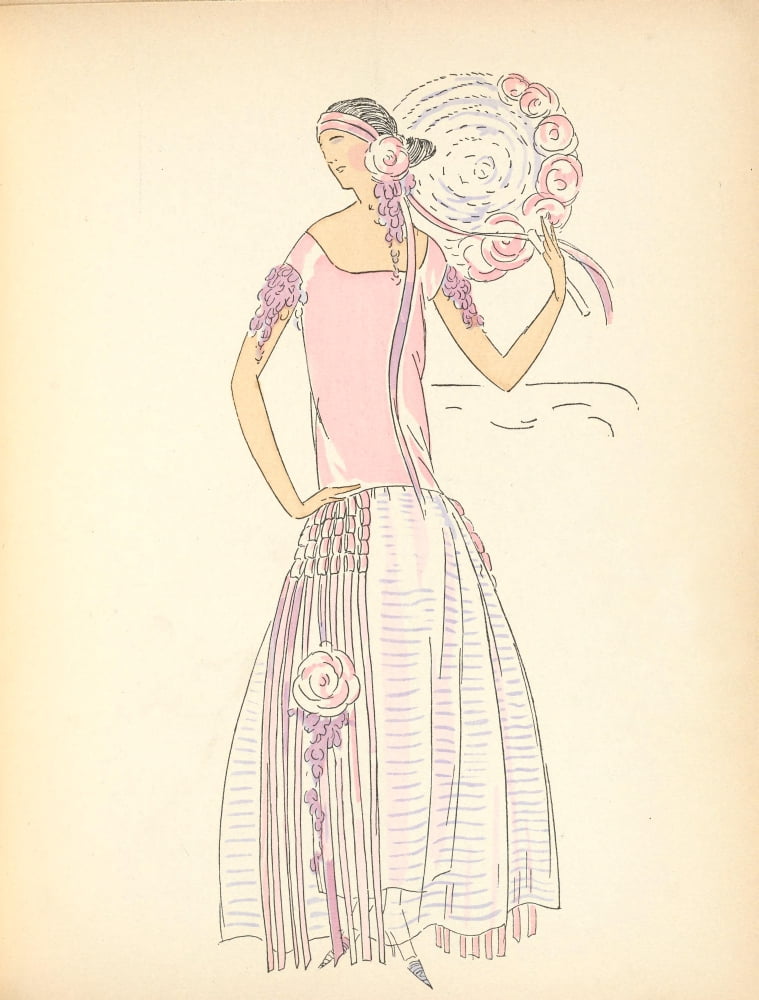 Soeurs David Gazette du Bon Ton 1921 Summer Gown 3 Canvas Art - Soeurs David (18 x 24)