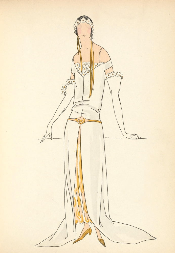 Soeurs David Gazette du Bon Ton 1921 Summer Gown 4 Canvas Art - Soeurs David (18 x 24)