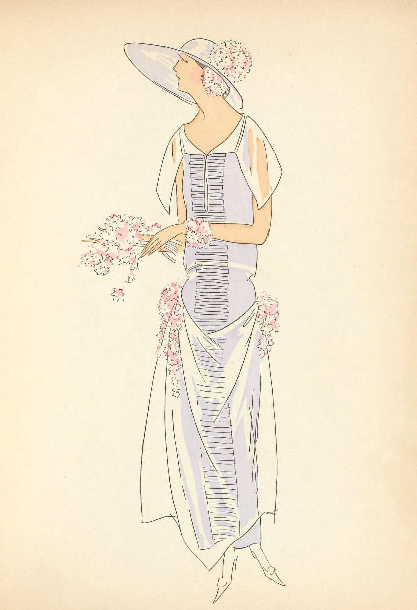 Soeurs David Gazette du Bon Ton 1921 Summer Gown 5 Canvas Art - Soeurs David (18 x 24)