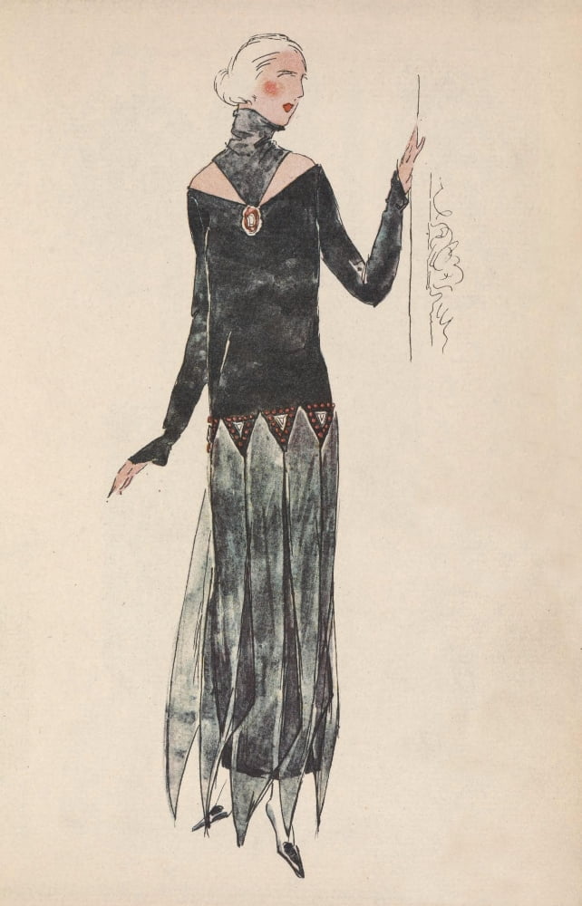 Soeurs David Gazette du Bon Ton 1922 Gown 4 Canvas Art - Soeurs David (18 x 24)