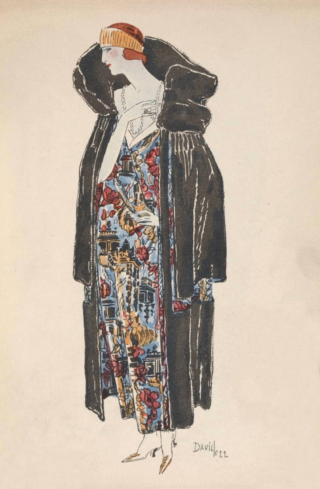 Soeurs David Gazette du Bon Ton 1922 Loutre et Broche et Lame Canvas Art - Soeurs David (18 x 24)