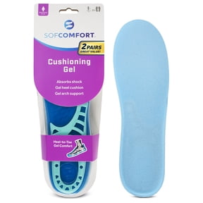 Sof Comfort Cushioning Gel Insole 2 Pack, Women's 5-11, Trim-to-Fit Female