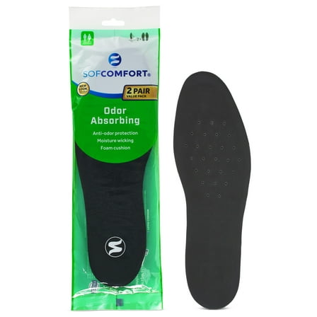 Sof Comfort Odor Absorbing Foam Insole, Unisex, One Size fits Most, Trim-to-Fit