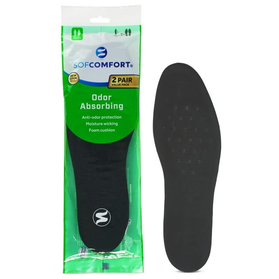 Sof Comfort Odor Absorbing Foam Insole, Unisex, One Size fits Most, Trim-to-Fit