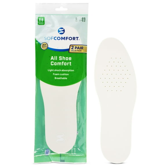 Sof Comfort All Shoe Comfort Insole, Latex and Polyester, Unisex, Trim-to-Fit