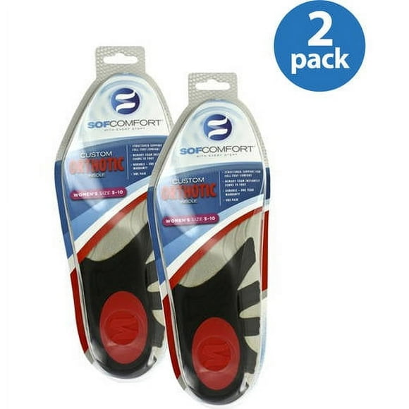 Sof~Comfort Women's Orthotic Memory Foam Insoles 2 Pack Value Bundle