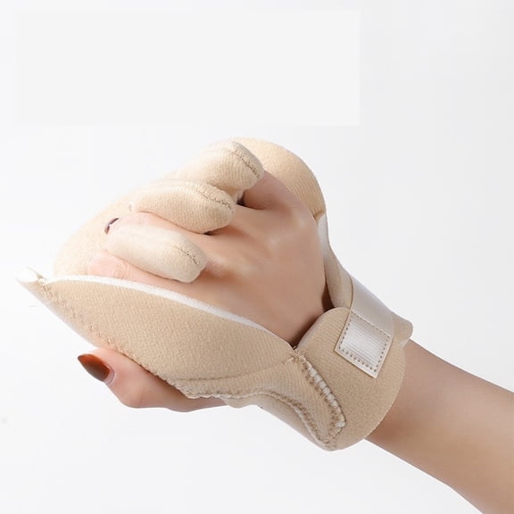 Sof-Foam Palm Shield for Left Hand, Foam Contracture Cushion to Support Fingers, Padded Hand Protector with Finger Separators for Left Hands, Medical Gloves for Stroke, Disabled, Elderly