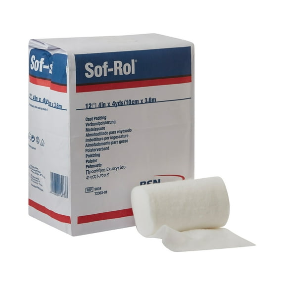 Sof-Rol Cast Padding 4" x 4 yard Rayon White 9034, 12 Ct