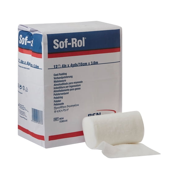 Sof-Rol Cast Padding 4" x 4 yard Rayon White 9034, 72 Ct