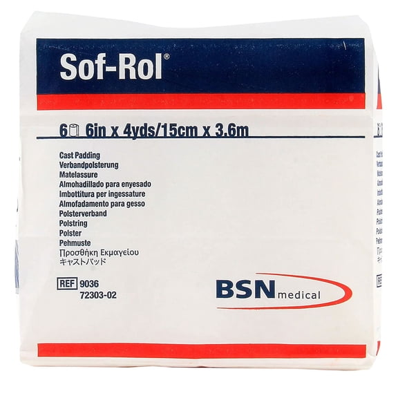 Sof-Rol Cast Padding 6" x 4 Yd Rayon White 9036, 6 Ct