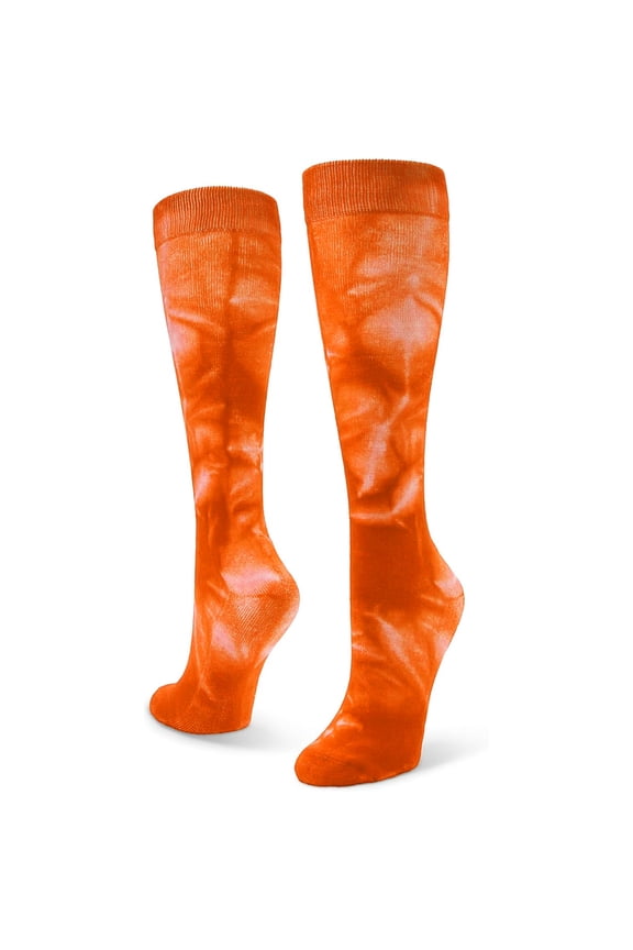 All Sport Over-The-Calf Team Athletic Performance Socks, Neon Orange Tie Dye, Small 13-14Y, 2 Pair