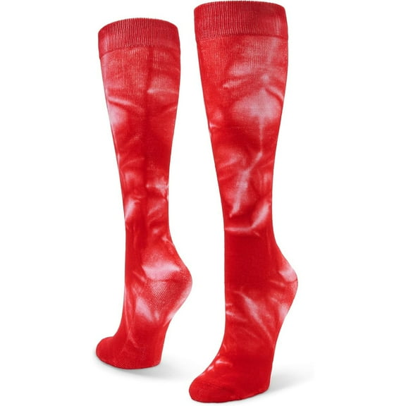Sof Sole All Sport Over-The-Calf Team Athletic Performance Socks, Red Tie Dye, Medium 4-6 Y/5-9.5 W/6-8 M, 2 Pair