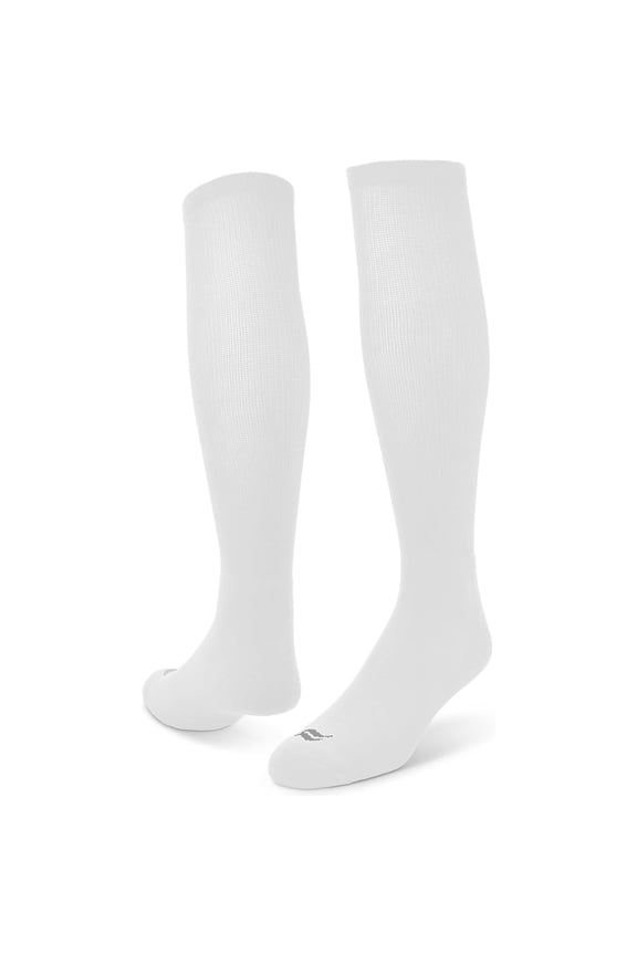 All Sport Over-The-Calf Team Athletic Performance Socks, White, Small 13-14Y, 2 Pair