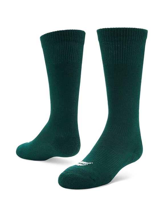 Baseball/Softball Over-The-Calf Team Athletic Performance Socks, Forest Green, Xsmall 9-13Y, 2 Pair