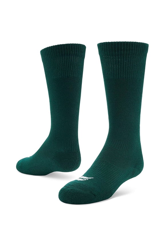 Baseball/Softball Over-The-Calf Team Athletic Performance Socks, Forest Green, Xsmall 9-13Y, 2 Pair
