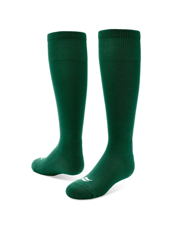 Baseball/Softball Over-The-Calf Team Athletic Performance Socks, Kelly Green, Small 13-14Y, 2 Pair