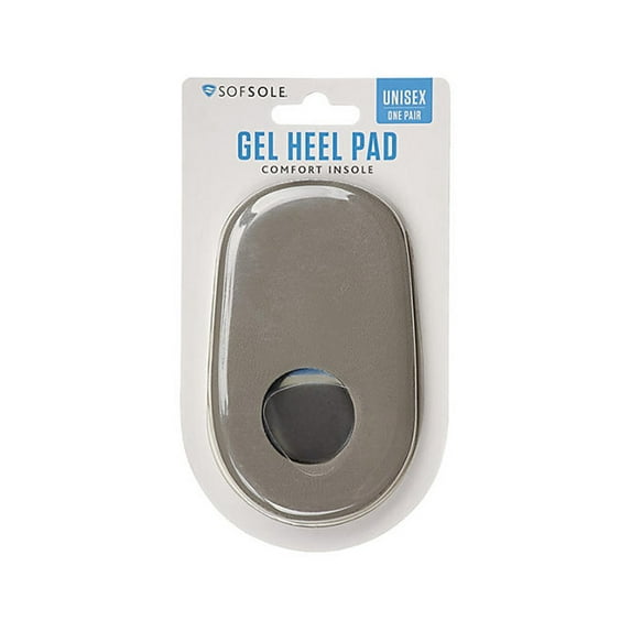Sof Sole Comfort Gel Heel Pads Unisex Insoles Size OS, Color: Grey